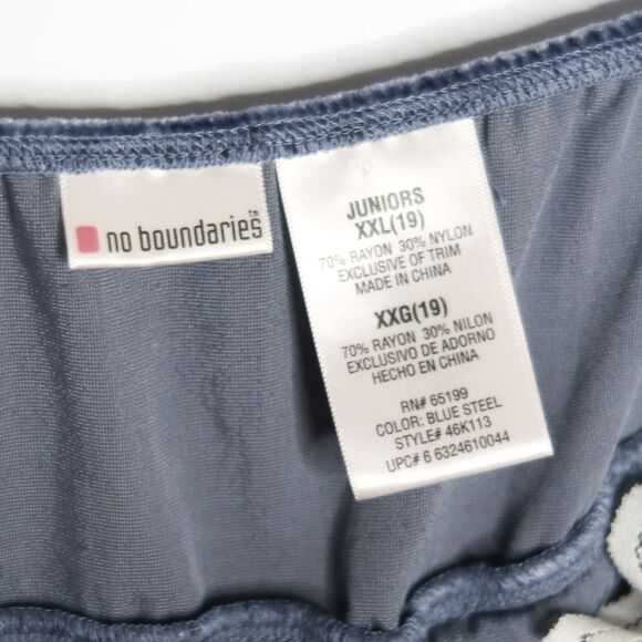 No Boundaries Juniors Babydoll Top Size XXL Blue Velvet Lace Y2K Lizzie McGuire‎ - Picture 3 of 7